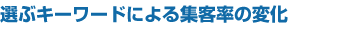 選ぶキーワードによる集客率の変化